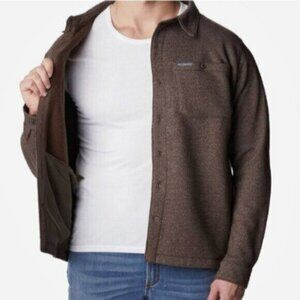 Mens Columbia Great Hart Mountain Shirt Jacket in Cordovan Heather- XXL